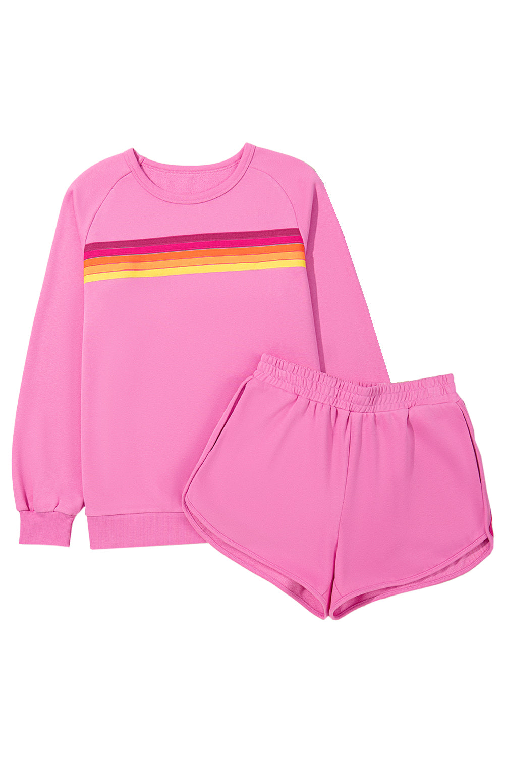 Beau Blue Striped Accent Pullover and Shorts Two Piece Casual Set