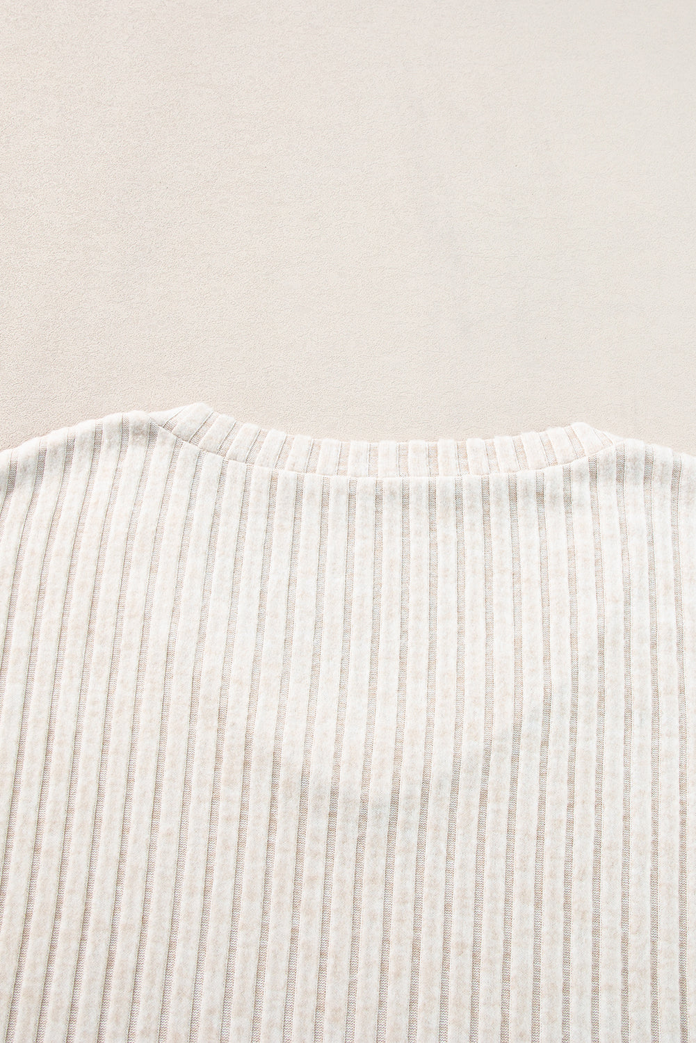 Light Grey Ribbed Knit V Neck Slouchy Two-piece Outfit