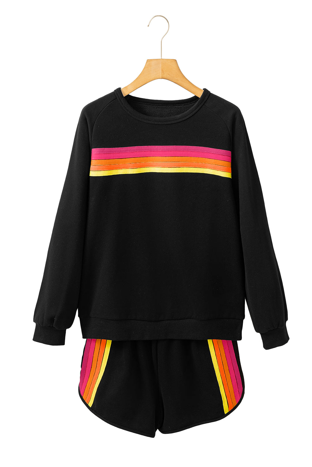 Beau Blue Striped Accent Pullover and Shorts Two Piece Casual Set