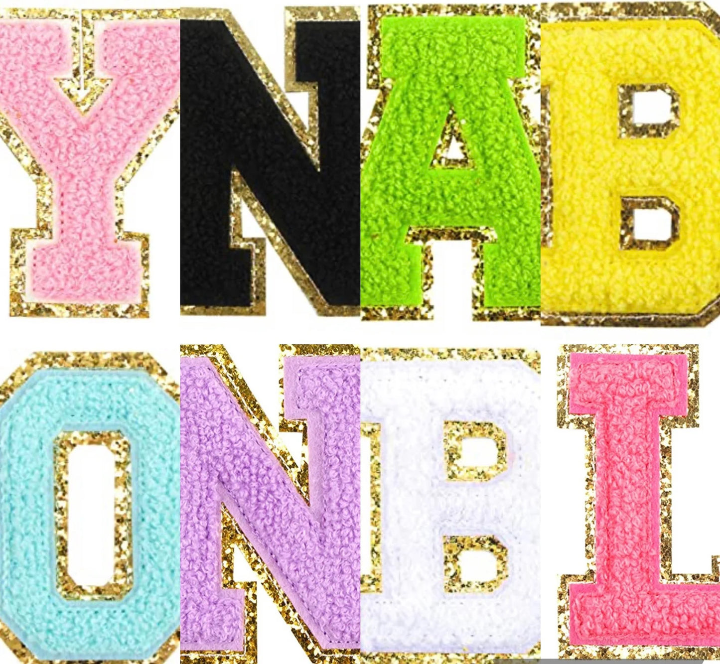 3 inch Chenille patches- WHITE