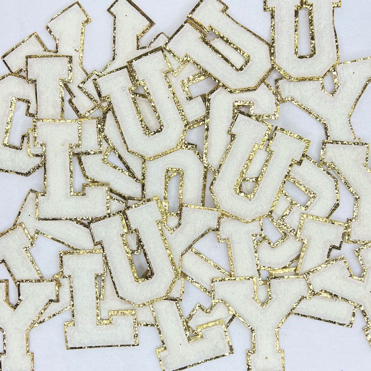 3 inch Chenille patches- WHITE