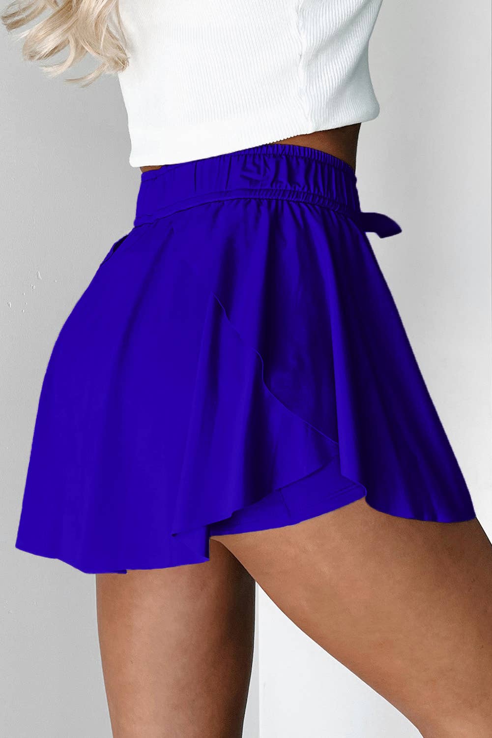 66 Drawstring Elastic Waistband Lined Tennis Skorts (S-XL): Bonbon / L
