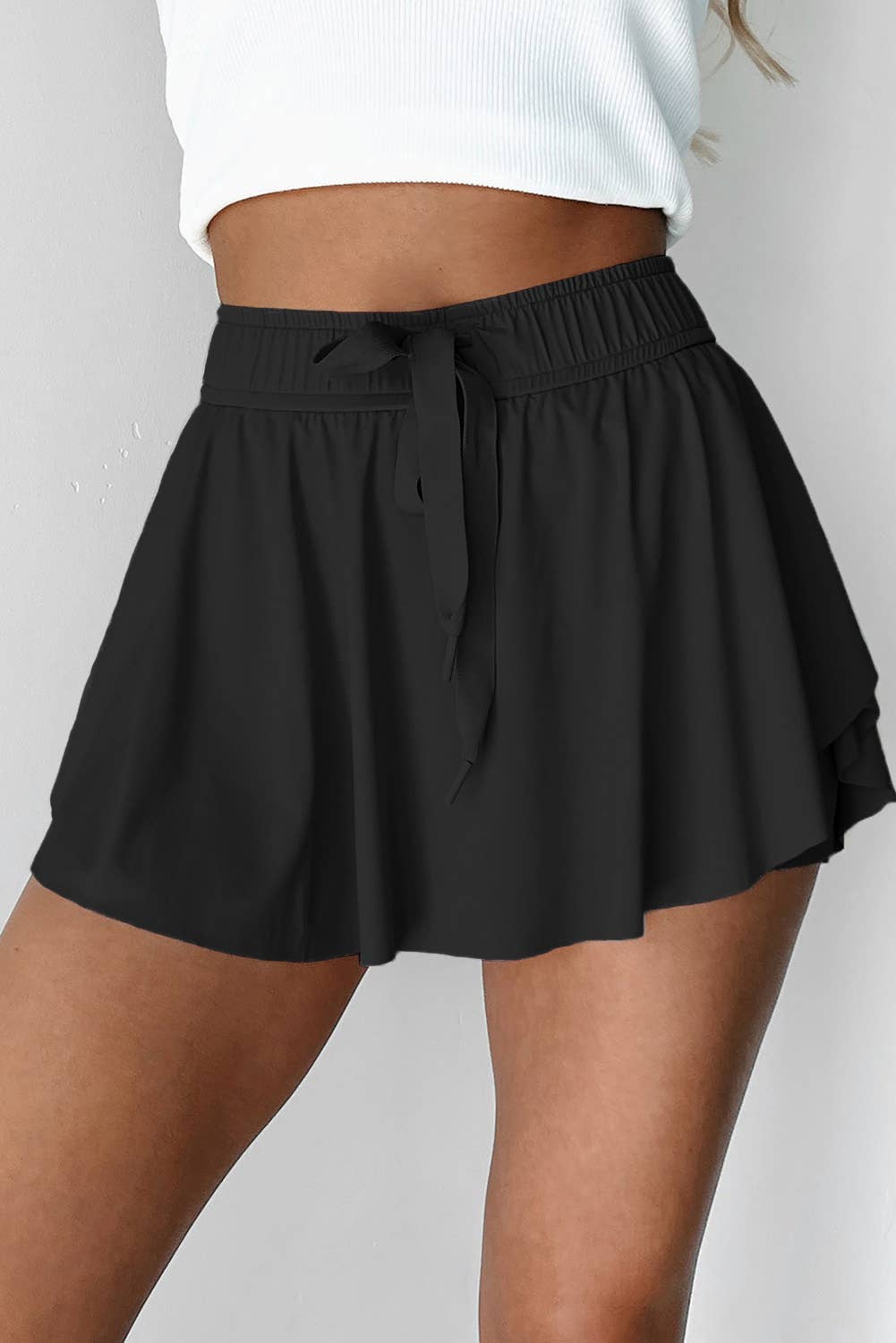 66 Drawstring Elastic Waistband Lined Tennis Skorts (S-XL): Bonbon / M