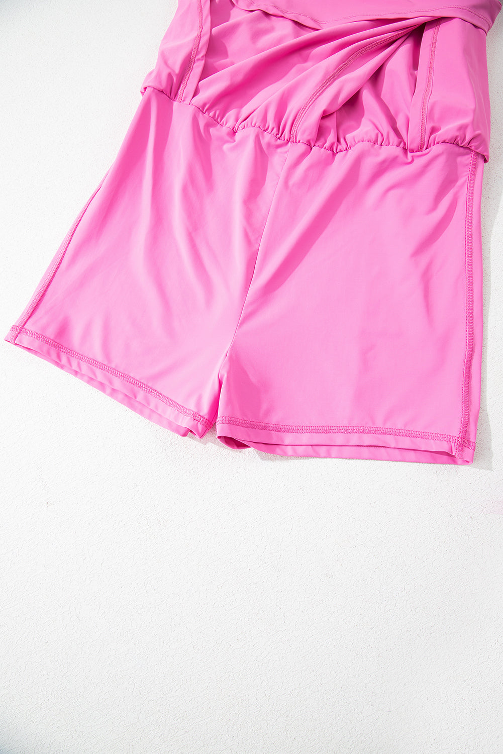 Sachet Pink Plain Sleeveless Loop Drawstring Cinched Waist Romper