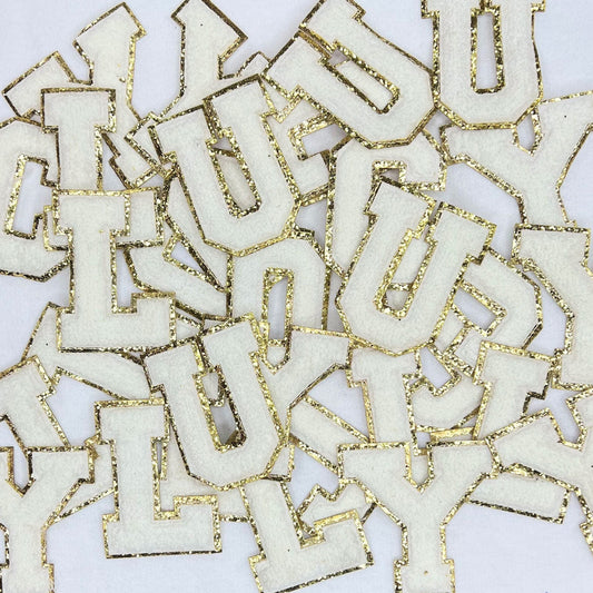 3 inch Chenille patches- WHITE